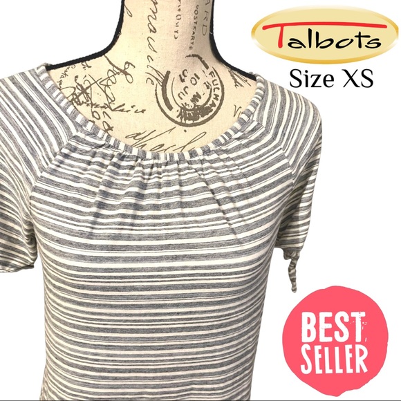 Size X Small blue and white shirt by TALBOTS - Picture 5 of 6